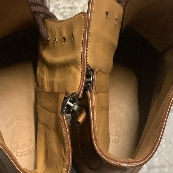 Men’s Brown Gucci Leather Boots 10.5 - Picture 4 of 6